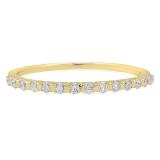 0.20 Carat (ctw) 10K Yellow Gold Round Cut Diamond Ladies Dainty Anniversary Wedding Stackable Band 1/5 CT