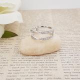 0.22 Carat (ctw) 10K White Gold Round Diamond Ladies Anniversary Wedding Band Guard Double Ring 1/4 CT