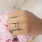 0.22 Carat (ctw) 14K White Gold Round Diamond Ladies Anniversary Wedding Band Guard Double Ring 1/4 CT