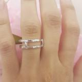 0.22 Carat (ctw) 14K White Gold Round Diamond Ladies Anniversary Wedding Band Guard Double Ring 1/4 CT