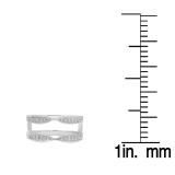 0.22 Carat (ctw) 14K White Gold Round Diamond Ladies Anniversary Wedding Band Guard Double Ring 1/4 CT