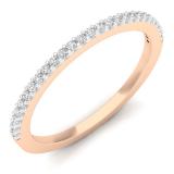 0.18 Carat (ctw) 10K Rose Gold Round Diamond Ladies Anniversary Stackable Ring Wedding Band