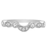 0.15 Carat (ctw) 10K White Gold Round Cut Diamond Ladies Anniversary Wedding Stackable Contour Guard Band
