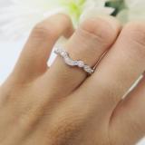 0.15 Carat (ctw) 10K White Gold Round Cut Diamond Ladies Anniversary Wedding Stackable Contour Guard Band