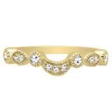 0.15 Carat (ctw) 10K Yellow Gold Round Cut Diamond Ladies Anniversary Wedding Stackable Contour Guard Band