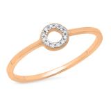 0.05 Carat (ctw) 14K Rose Gold Round Cut White Diamond Ladies Bridal Engagement Circle Ring