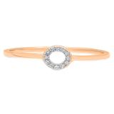0.05 Carat (ctw) 14K Rose Gold Round Cut White Diamond Ladies Bridal Engagement Circle Ring