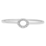 0.05 Carat (ctw) 14K White Gold Round Cut White Diamond Ladies Bridal Engagement Circle Ring