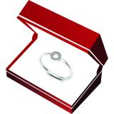 0.05 Carat (ctw) 14K White Gold Round Cut White Diamond Ladies Bridal Engagement Circle Ring