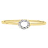 0.05 Carat (ctw) 14K Yellow Gold Round Cut White Diamond Ladies Bridal Engagement Circle Ring