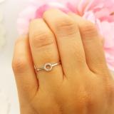 0.05 Carat (ctw) 14K Yellow Gold Round Cut White Diamond Ladies Bridal Engagement Circle Ring