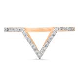 0.15 Carat (ctw) 10K Rose Gold Round White Diamond Wedding Stackable Band Anniversary Guard Chevron Ring