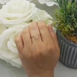 0.15 Carat (ctw) 10K Yellow Gold Round White Diamond Wedding Stackable Band Anniversary Guard Chevron Ring