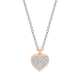 0.04 Carat (ctw) 10K Rose Gold Round White Diamond Ladies Heart Pendant
