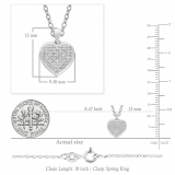 0.04 Carat (ctw) 10K White Gold Round White Diamond Ladies Heart Pendant