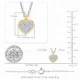 0.04 Carat (ctw) 10K Yellow Gold Round White Diamond Ladies Heart Pendant