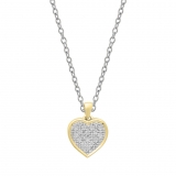 0.04 Carat (ctw) 14K Yellow Gold Round White Diamond Ladies Heart Pendant
