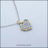 0.04 Carat (ctw) 14K Yellow Gold Round White Diamond Ladies Heart Pendant