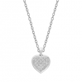 0.04 Carat (ctw) 18K White Gold Round White Diamond Ladies Heart Pendant
