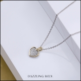 0.04 Carat (ctw) 18K Yellow Gold Round White Diamond Ladies Heart Pendant