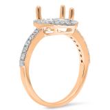 0.30 Carat (ctw) 10K Rose Gold Round Cut White Diamond Ladies Bridal Semi Mount Engagement Ring 1/3 CT