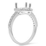0.30 Carat (ctw) 10K White Gold Round Cut White Diamond Ladies Bridal Semi Mount Engagement Ring 1/3 CT