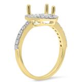 0.30 Carat (ctw) 10K Yellow Gold Round Cut White Diamond Ladies Bridal Semi Mount Engagement Ring 1/3 CT
