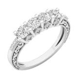 0.80 Carat (ctw) 10K White Gold Round Diamond Ladies Anniversary Wedding Stackable Band Ring 3/4 CT