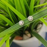 0.20 Carat (ctw) 10K Rose Gold Round White Diamond Ladies Cluster Style Stud Earrings 1/5 CT