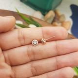 0.20 Carat (ctw) 10K Rose Gold Round White Diamond Ladies Cluster Style Stud Earrings 1/5 CT