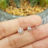 0.20 Carat (ctw) 10K White Gold Round White Diamond Ladies Cluster Style Stud Earrings 1/5 CT