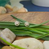 0.20 Carat (ctw) 10K Yellow Gold Round White Diamond Ladies Cluster Style Stud Earrings 1/5 CT