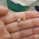 0.20 Carat (ctw) 18K Yellow Gold Round White Diamond Ladies Cluster Style Stud Earrings 1/5 CT