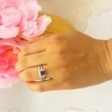 1.80 Carat (ctw) 18K White Gold Princess & Round Cut Black & White Diamond Ladies Bridal Halo Style Engagement Ring Set With Matching Band