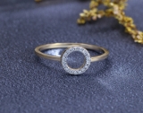 0.10 Carat (ctw) 10K Yellow Gold Round Cut White Diamond Ladies Bridal Engagement Ring 1/10 CT