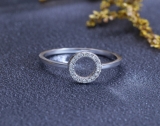 0.10 Carat (ctw) 14K White Gold Round Cut White Diamond Ladies Bridal Engagement Ring 1/10 CT