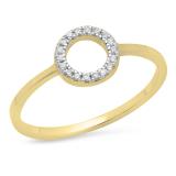 0.20 Carat (ctw) 14K Yellow Gold Round Cut White Diamond Ladies Bridal Engagement Ring 1/5 CT