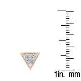 0.20 Carat (ctw) 10K Rose Gold Round Cut Diamond Ladies Triangle Shape Stud Earrings 1/5 CT