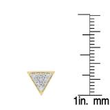 0.20 Carat (ctw) 10K Yellow Gold Round Cut Diamond Ladies Triangle Shape Stud Earrings 1/5 CT