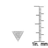 0.20 Carat (ctw) 18K White Gold Round Cut Diamond Ladies Triangle Shape Stud Earrings 1/5 CT