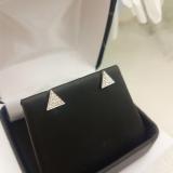 0.20 Carat (ctw) 18K White Gold Round Cut Diamond Ladies Triangle Shape Stud Earrings 1/5 CT