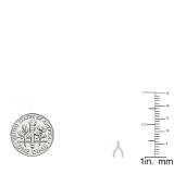 0.15 Carat (ctw) 10K Rose Gold Round Cut White Diamond Ladies Fashion Wishbone Stud Earring