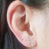 0.15 Carat (ctw) 10K Yellow Gold Round Cut White Diamond Ladies Fashion Wishbone Stud Earring