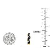 0.20 Carat (ctw) 18K Yellow Gold Round Black & White Diamond Ladies Hoop Earrings 1/5 CT