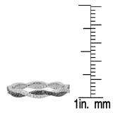 0.38 Carat (ctw) 14K White Gold Round Cut White & Black Diamond Ladies Bridal Stackable Swirl Anniversary Wedding Band