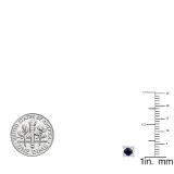 0.35 Carat (ctw) 18K White Gold Princess Cut Blue Sapphire And Round White Diamond Ladies Square Shape Stud Earrings 1/3 CT