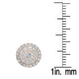 0.95 Carat (ctw) 14K Rose Gold Round Cut White Diamond Ladies Halo Style Stud Earrings 1 CT