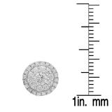 0.95 Carat (ctw) 14K White Gold Round Cut White Diamond Ladies Halo Style Stud Earrings 1 CT