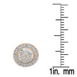 0.45 Carat (ctw) 10K Rose Gold Round Diamond Ladies Halo Style Stud Earrings With Removable Jackets 1/2 CT