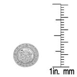 0.45 Carat (ctw) 10K White Gold Round Diamond Ladies Halo Style Stud Earrings With Removable Jackets 1/2 CT